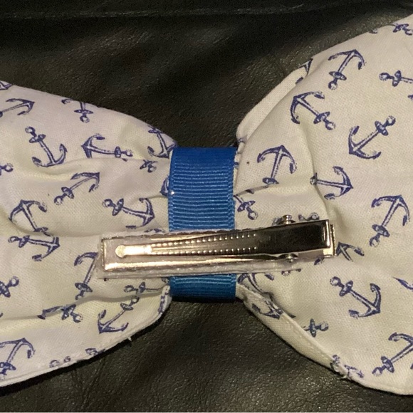 HANDMADE BY Ozpunk NEW OOK Rockabilly sailor punk linen hair bow hairbow - Picture 3 of 5